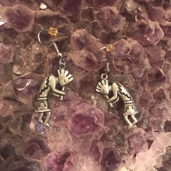 Vintage Jewelry - Sterling Silver Kokopelli Earrings